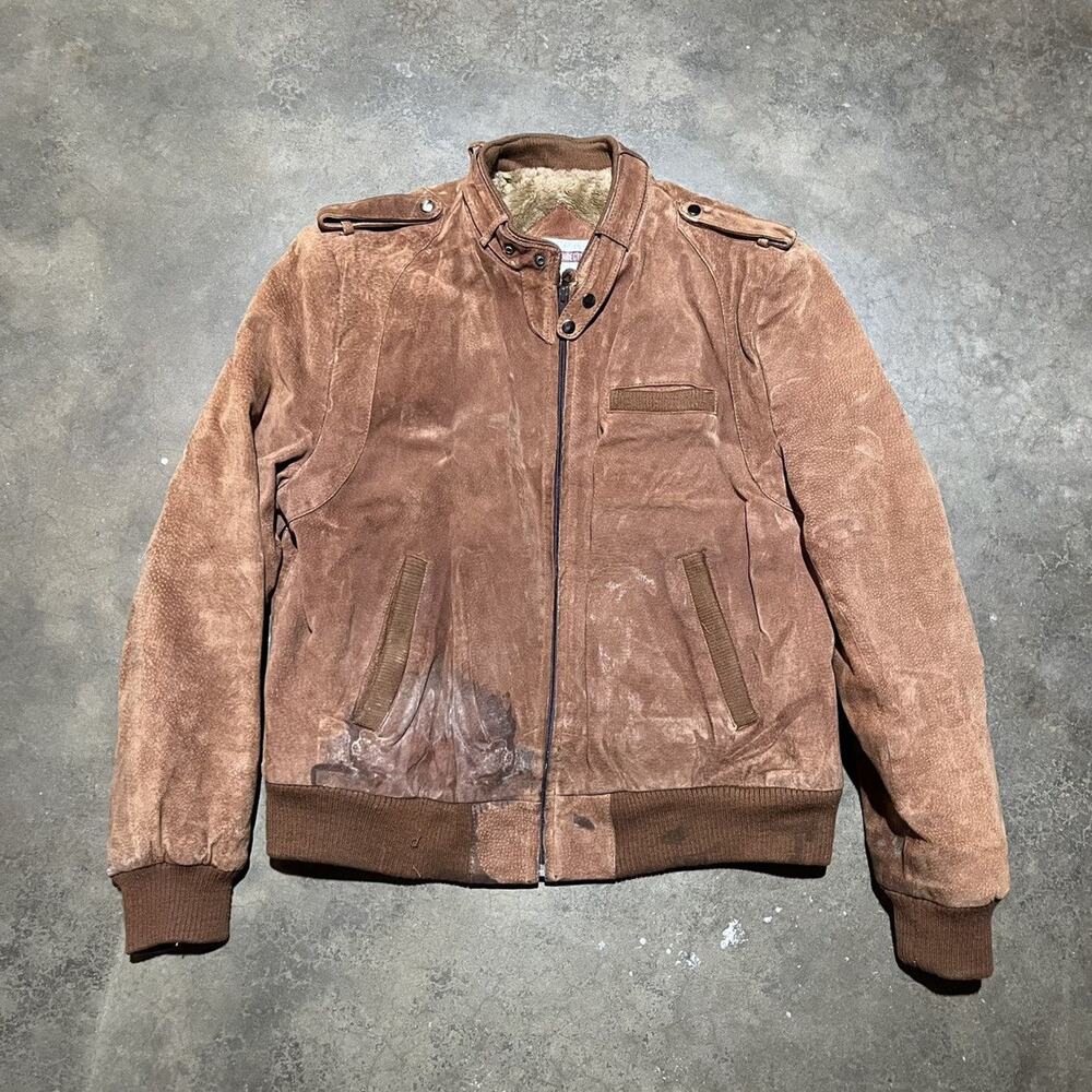 Vintage 80s Leather Directions Brown Lined Leather Jacket